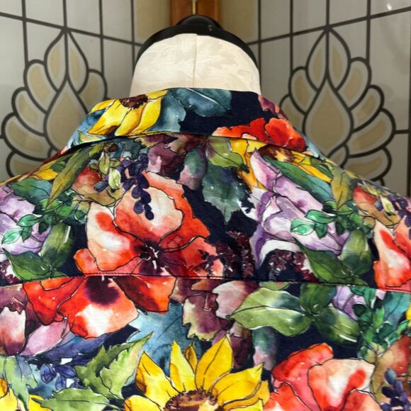 Denim & Flower Men's Comfort Viscose Button Up Shirt Floral Colorful Size M - Picture 5 of 10